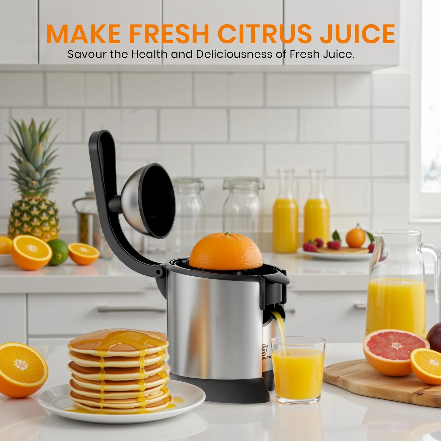 SUPERLEX Electric Citrus Juicer, 60W Stainless Steel