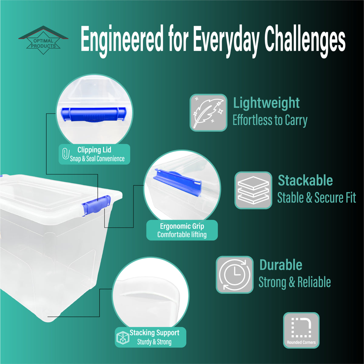 Clear Plastic Storage Box Boxes with Lids UK BRITISH MADE Home Office Stackable