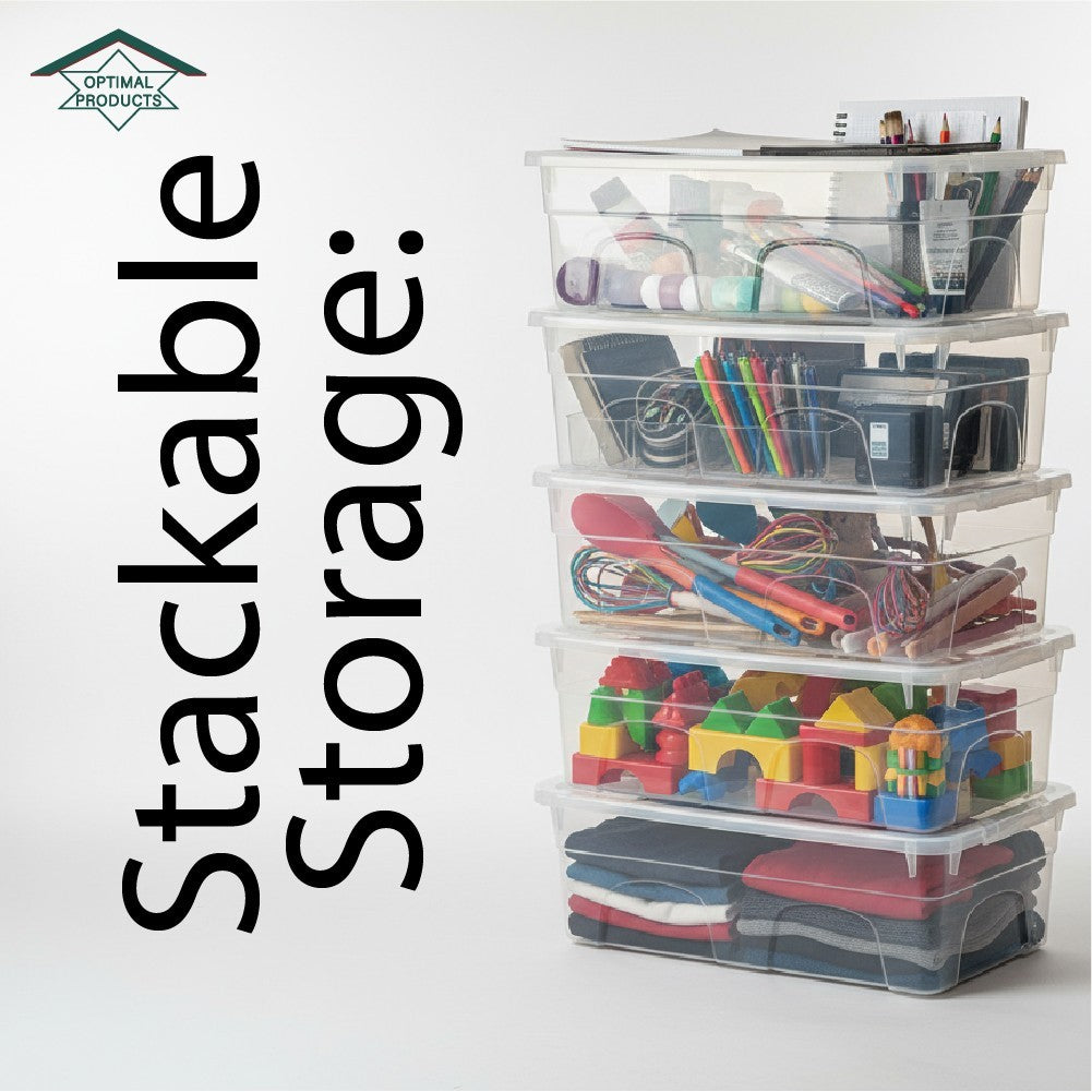 Clear Plastic Storage Box Boxes with Lids UK BRITISH MADE Home Office Stackable