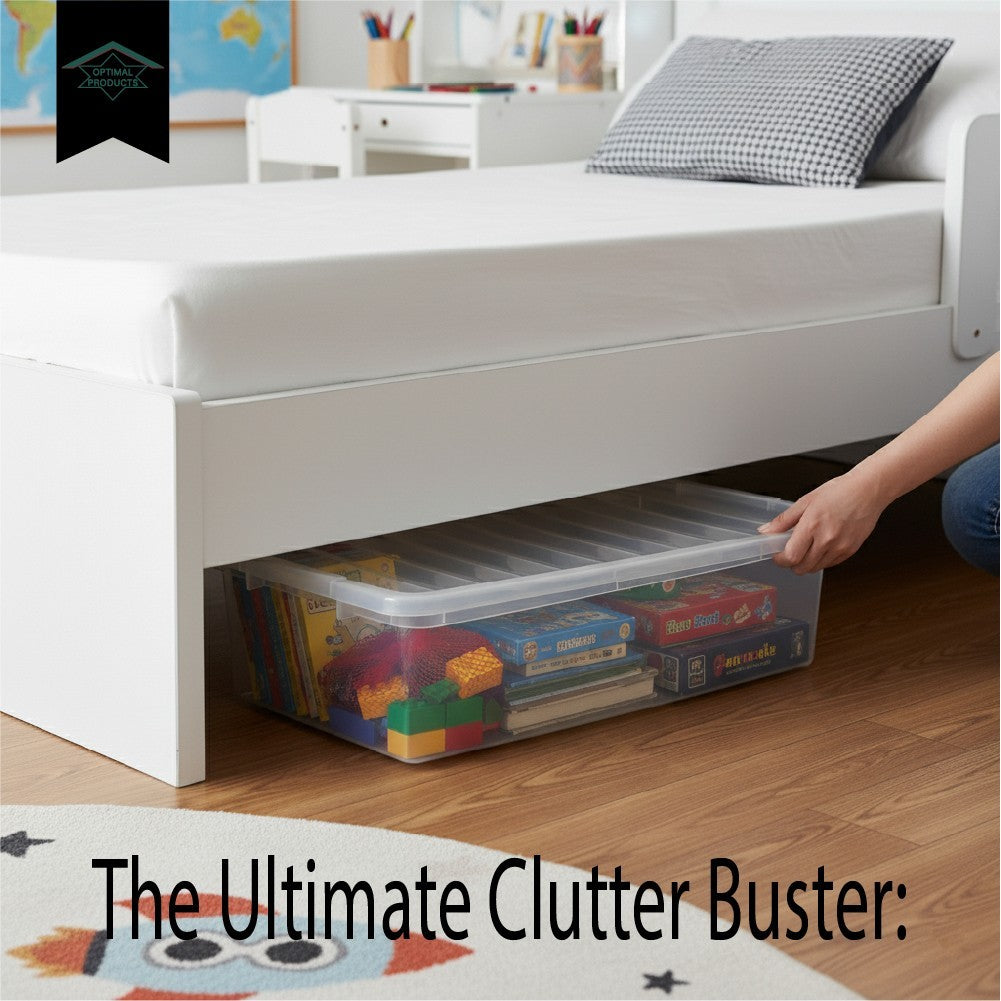 Clear Plastic Storage Box Boxes with Lids UK BRITISH MADE Home Office Stackable