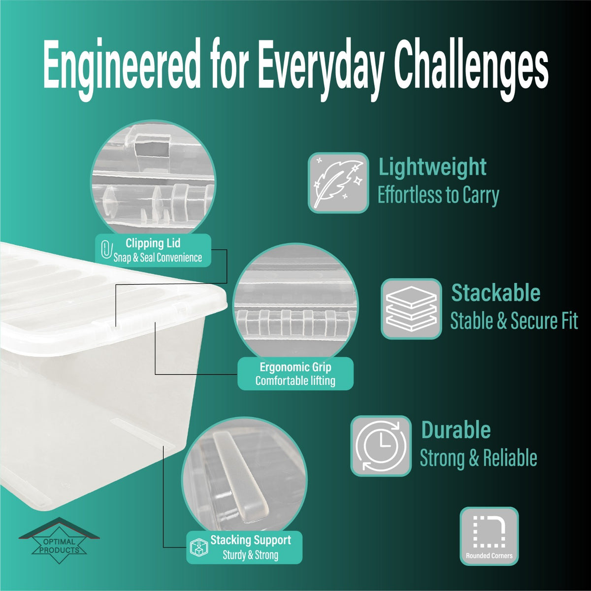 Clear Plastic Storage Box Boxes with Lids UK BRITISH MADE Home Office Stackable