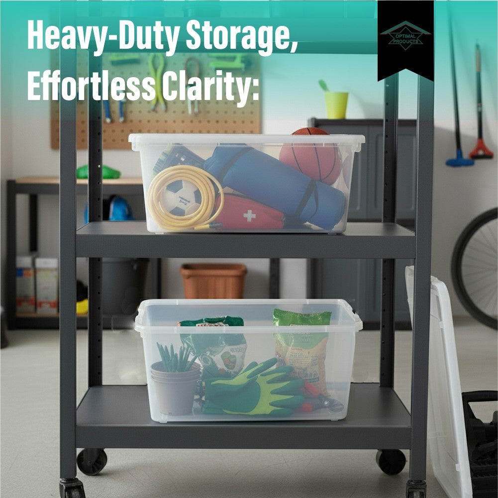 Clear Plastic Storage Box Boxes with Lids UK BRITISH MADE Home Office Stackable