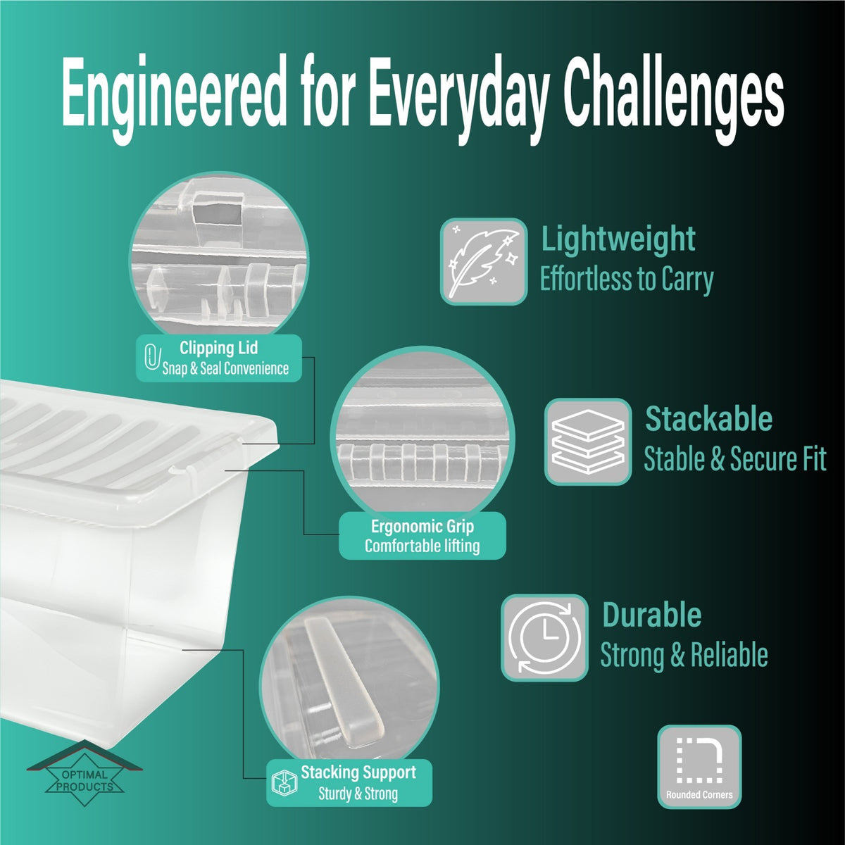 Clear Plastic Storage Box Boxes with Lids UK BRITISH MADE Home Office Stackable
