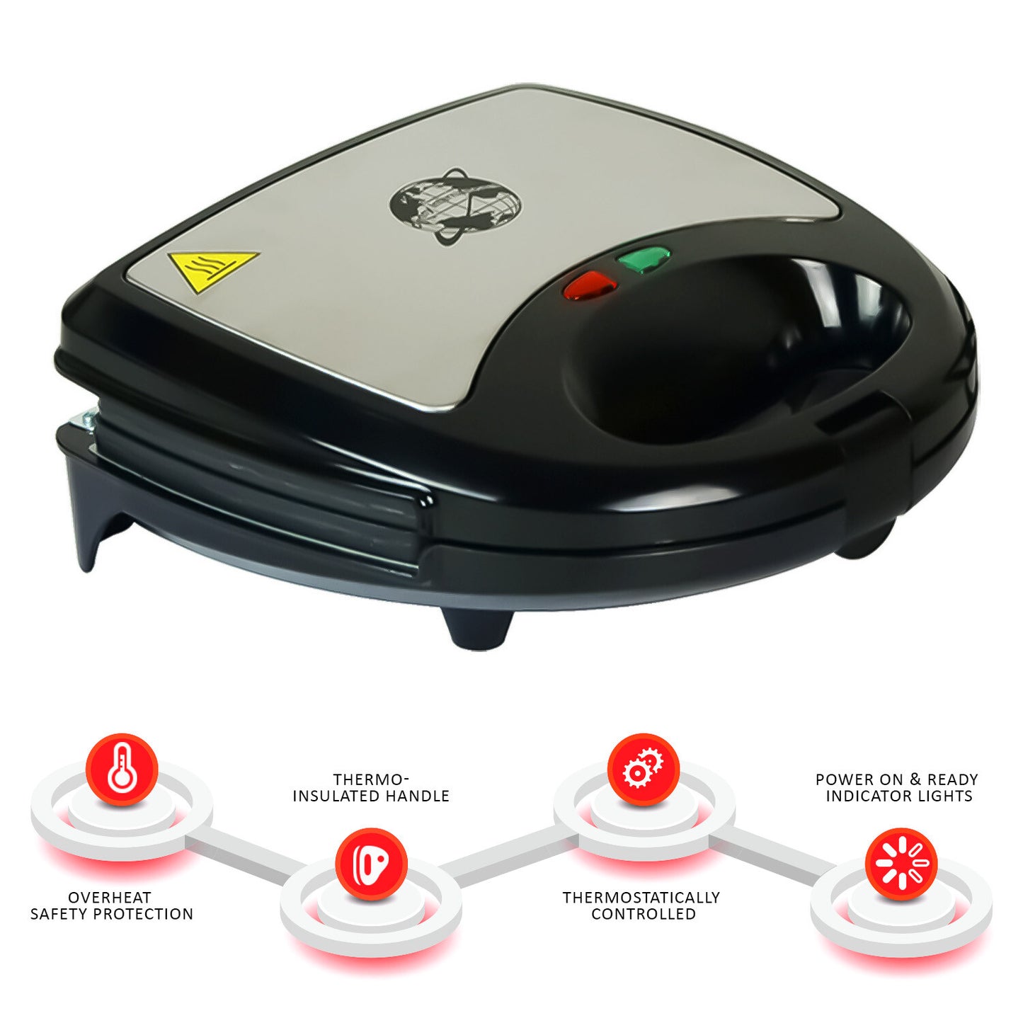 3 in 1 Sandwich Toaster & Waffle Maker 750W Panini Press Toaster Iron Grilled