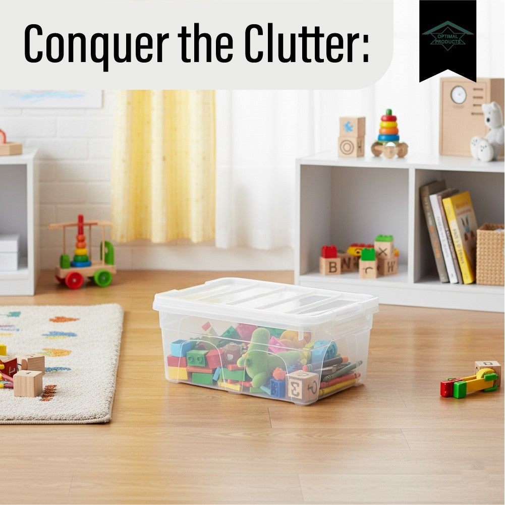 Clear Plastic Storage Box Boxes with Lids UK BRITISH MADE Home Office Stackable