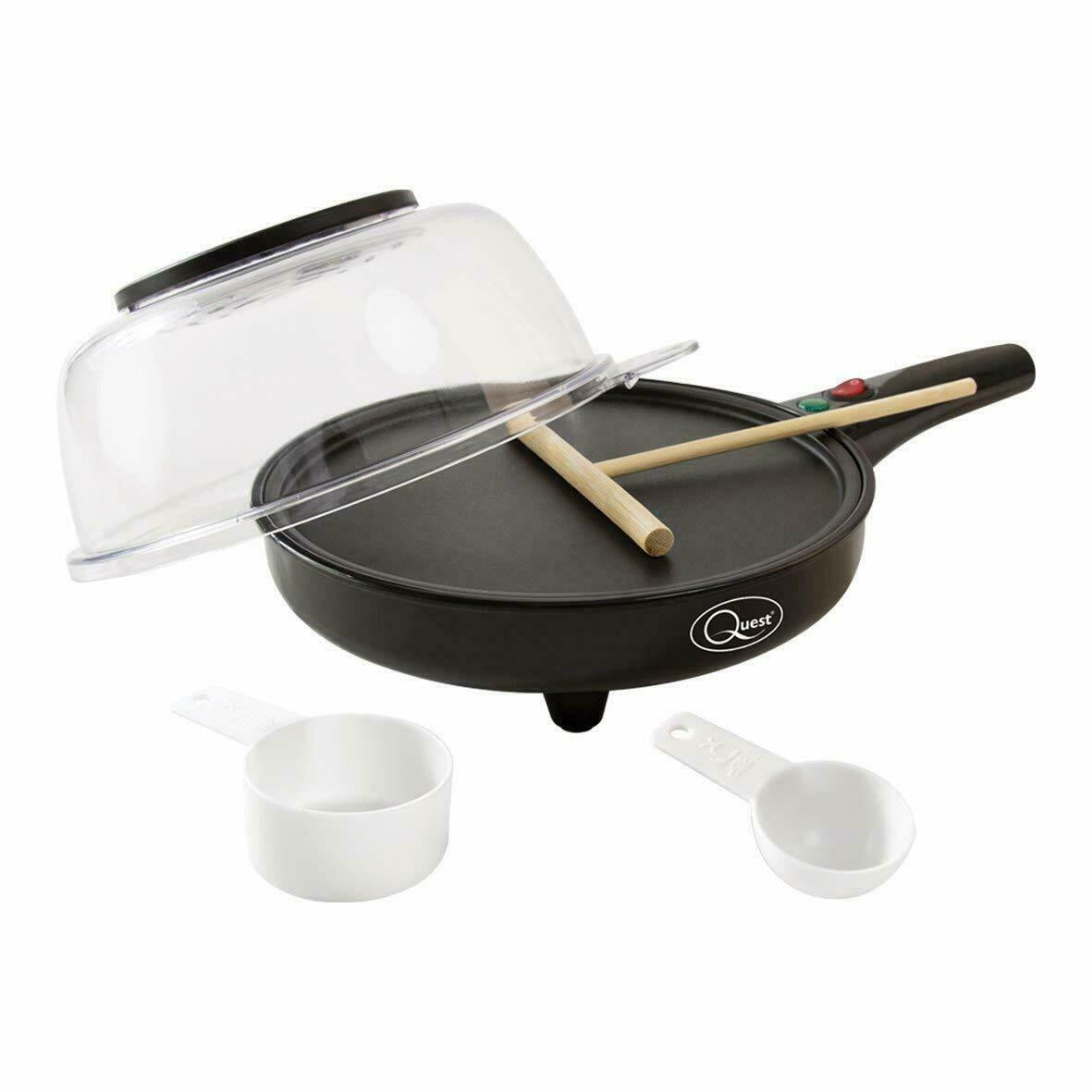 2-IN-1 8" ELECTRIC POPCORN & CREPE MAKER NON STICK PLATE + FREE ACCESSORIES 800W