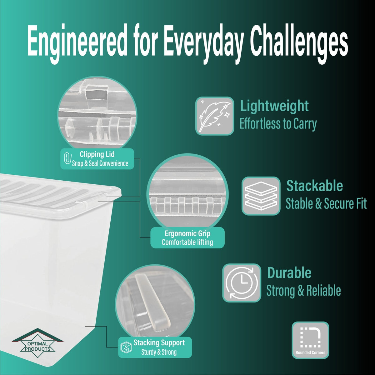 Clear Plastic Storage Box Boxes with Lids UK BRITISH MADE Home Office Stackable