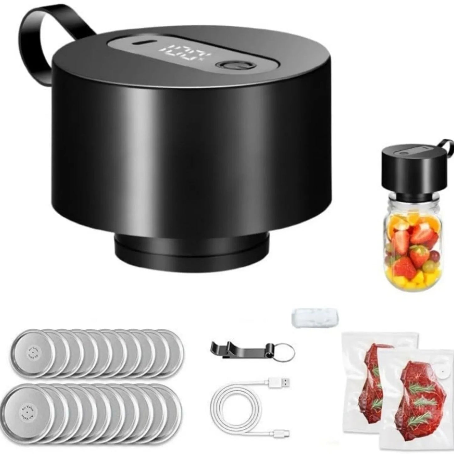 Cordless Wide-Mouth Mason Jar Vacuum Sealer