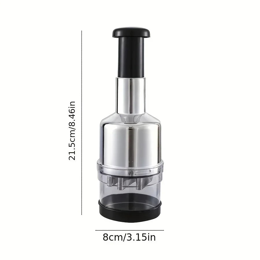 Vertical Hand-Press Garlic Chopper with Storage Container