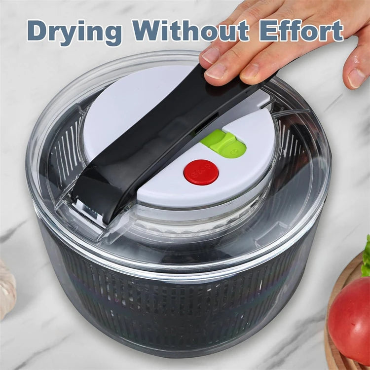 LMETJMA 3L Large Salad Spinner with Lid, One-Handed Press