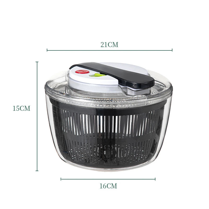 LMETJMA 3L Large Salad Spinner with Lid, One-Handed Press