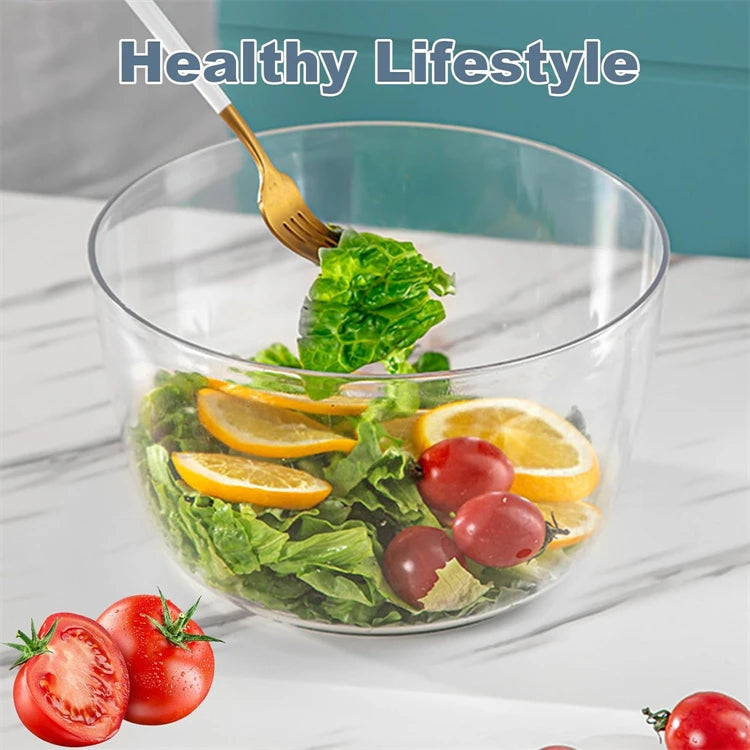 LMETJMA 3L Large Salad Spinner with Lid, One-Handed Press