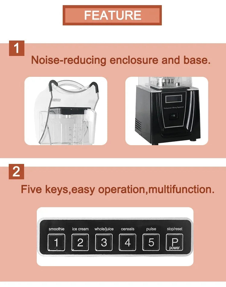 HomeWise 9001 Professional Power Blender 2200W, 2L