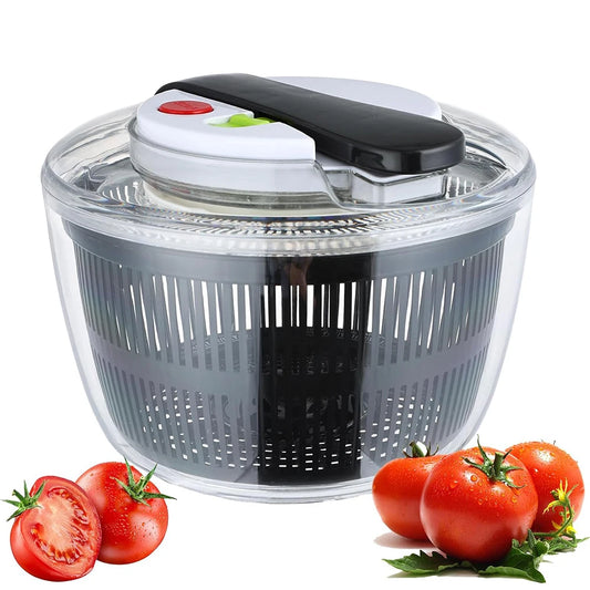 LMETJMA 3L Large Salad Spinner with Lid, One-Handed Press