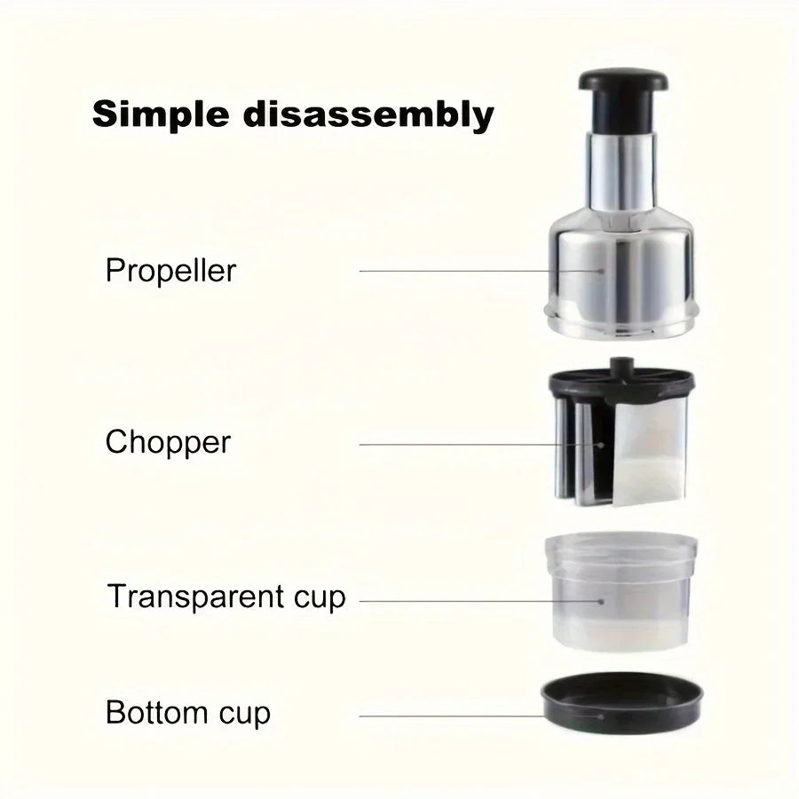 Vertical Hand-Press Garlic Chopper with Storage Container
