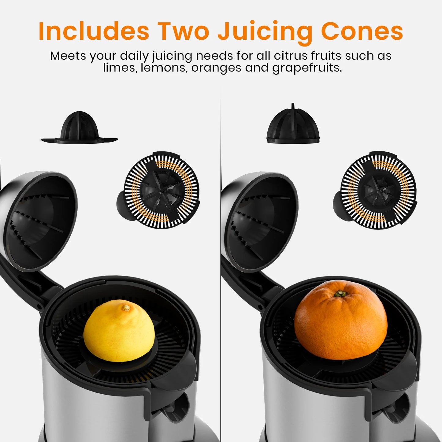 SUPERLEX Electric Citrus Juicer, 60W Stainless Steel