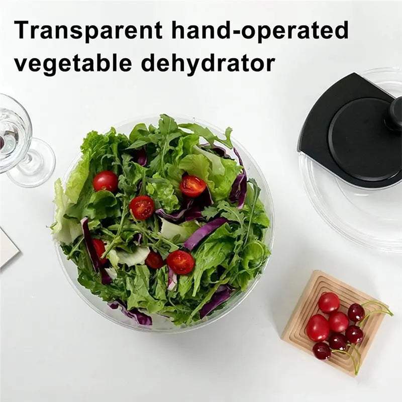 Fruit & Veggie Dryer Salad Spinner with Built-In Strainer