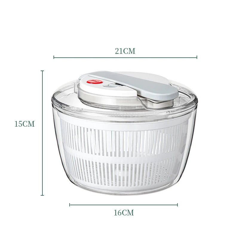LMETJMA 3L Large Salad Spinner with Lid, One-Handed Press
