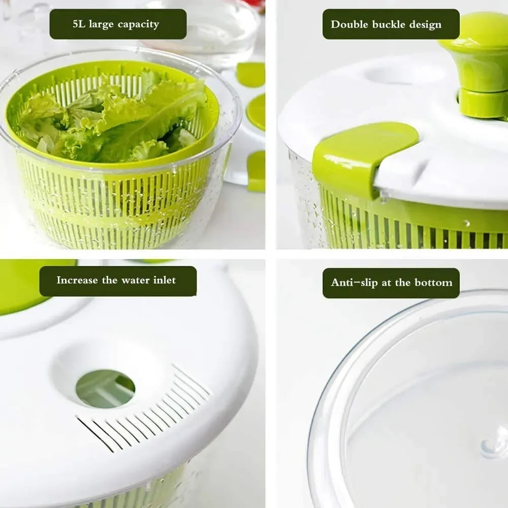 Multifunction Manual Salad Spinner & Vegetable Dehydrator