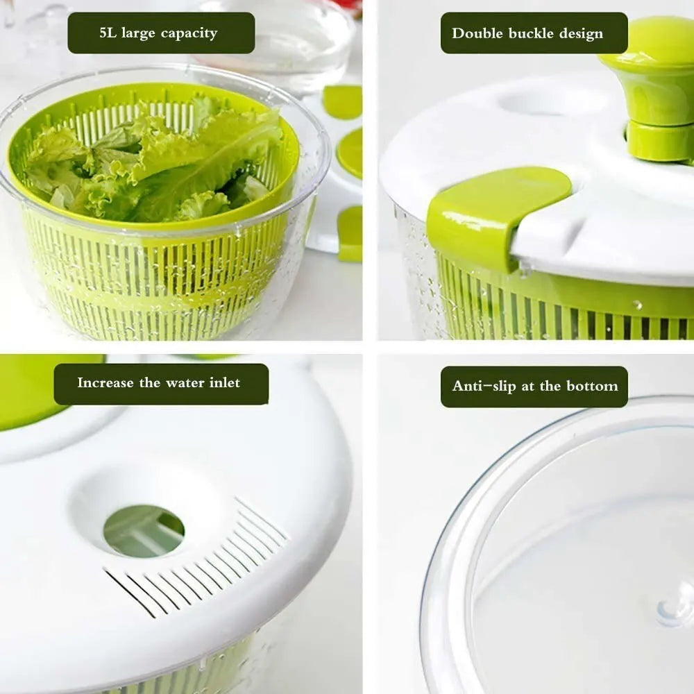 Multifunction Manual Salad Spinner & Vegetable Dehydrator