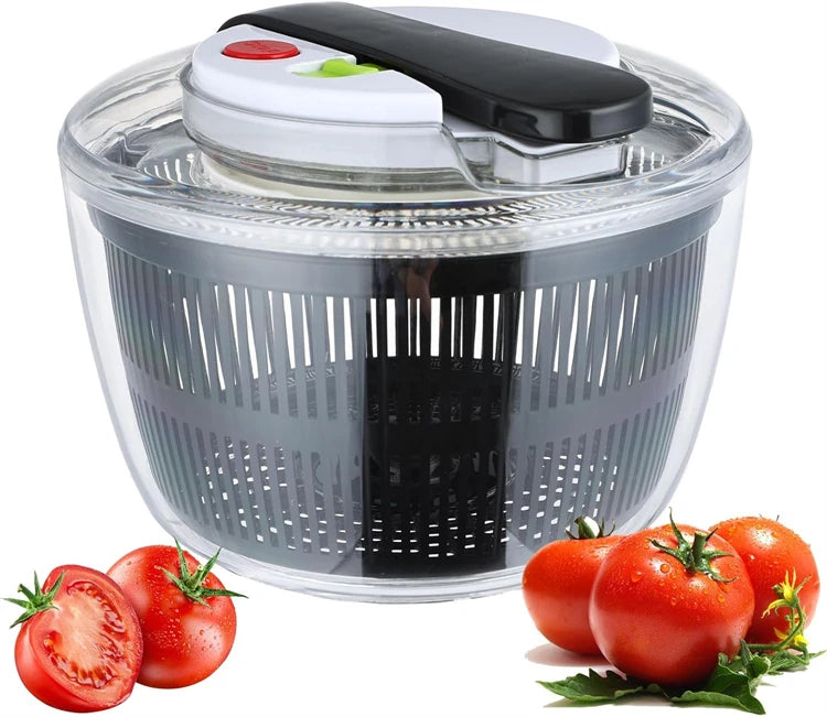 LMETJMA 3L Large Salad Spinner with Lid, One-Handed Press