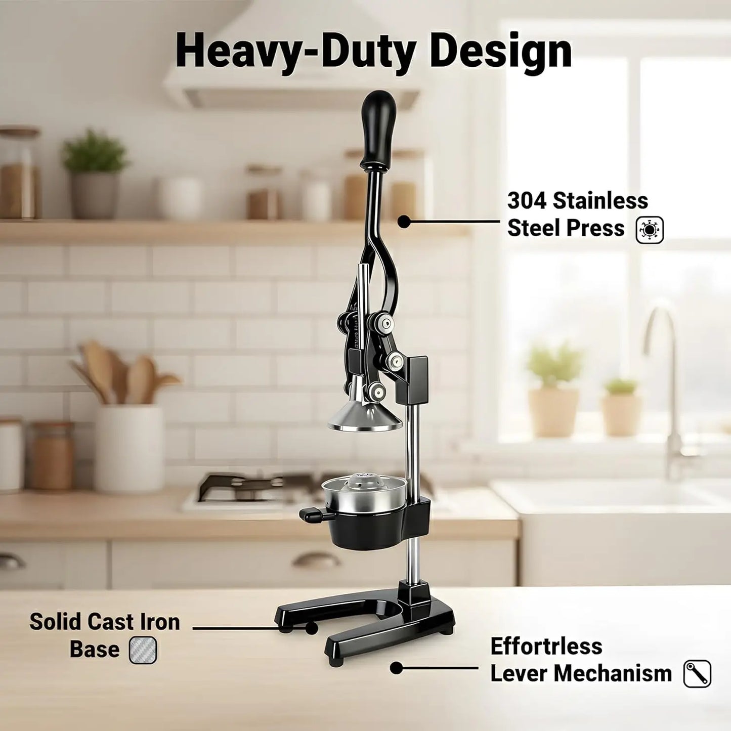 SAEIV Cast Iron Manual Citrus Juicer & Lemon Squeezer