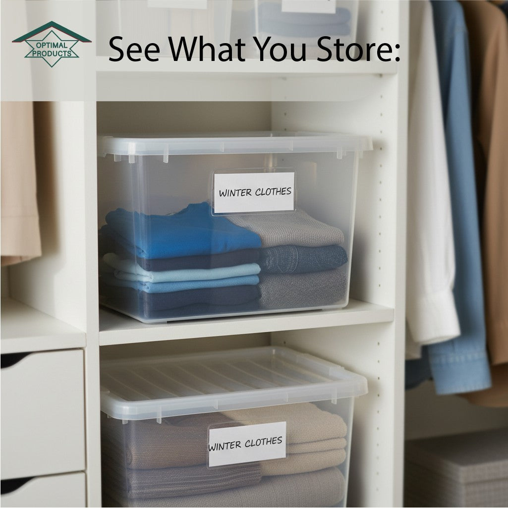 Clear Plastic Storage Box Boxes with Lids UK BRITISH MADE Home Office Stackable