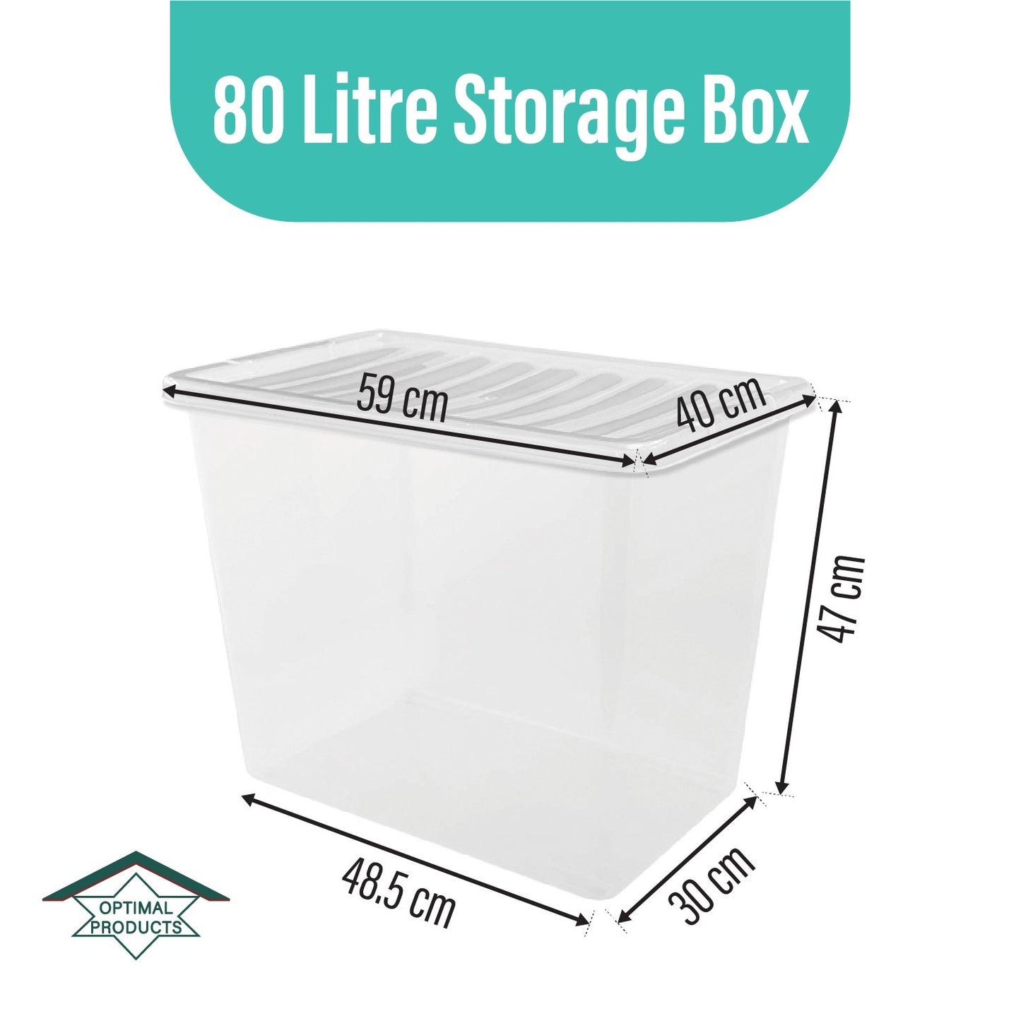 Clear Plastic Storage Box Boxes with Lids UK BRITISH MADE Home Office Stackable