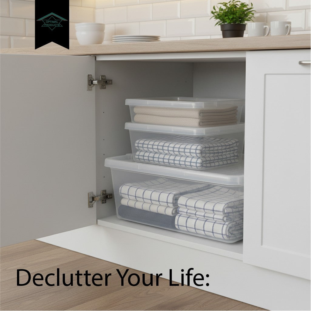 Clear Plastic Storage Box Boxes with Lids UK BRITISH MADE Home Office Stackable