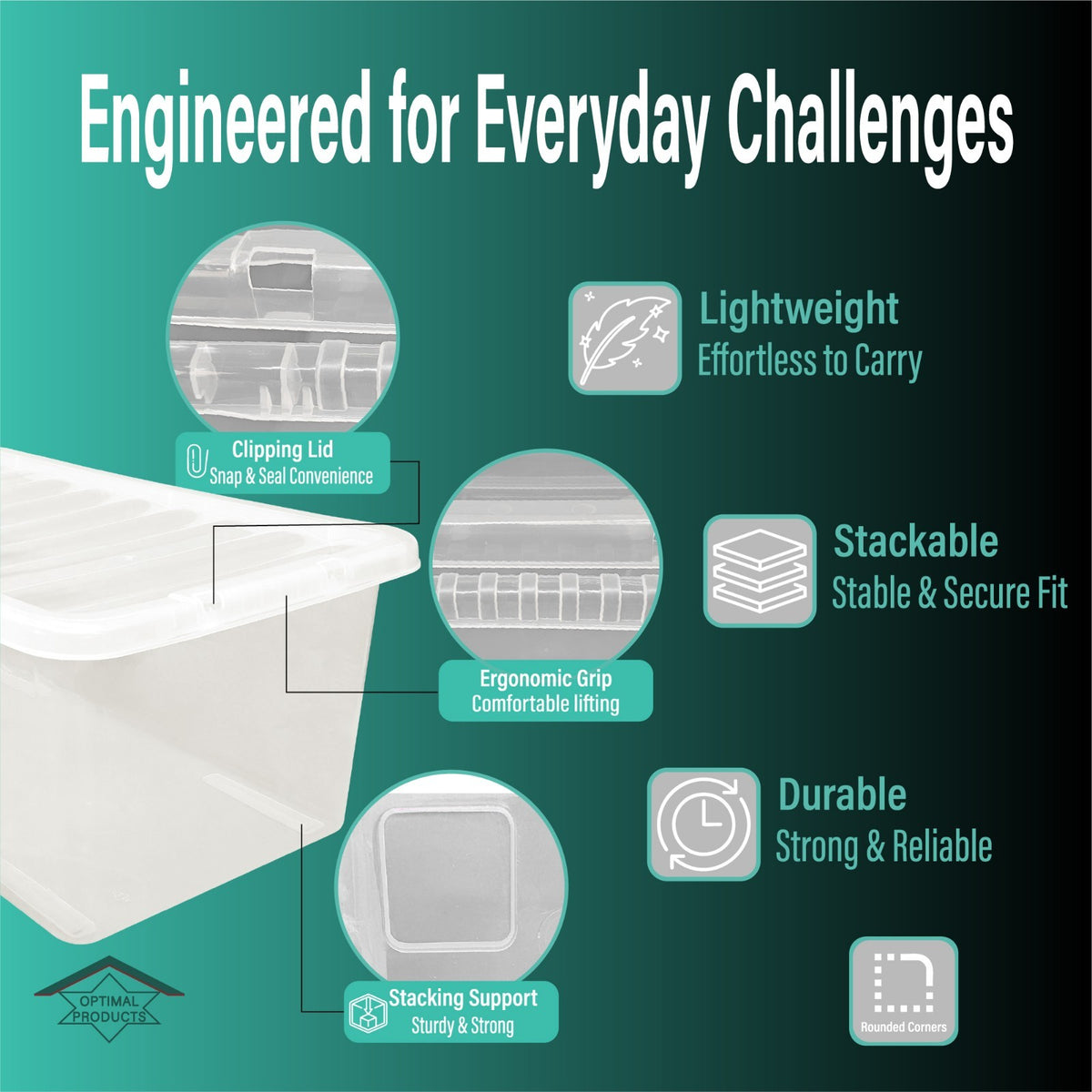 Clear Plastic Storage Box Boxes with Lids UK BRITISH MADE Home Office Stackable
