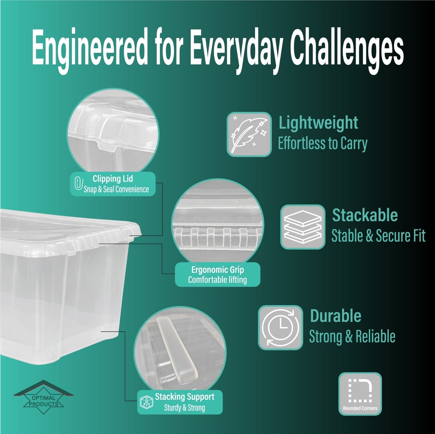 Clear Plastic Storage Box Boxes with Lids UK BRITISH MADE Home Office Stackable