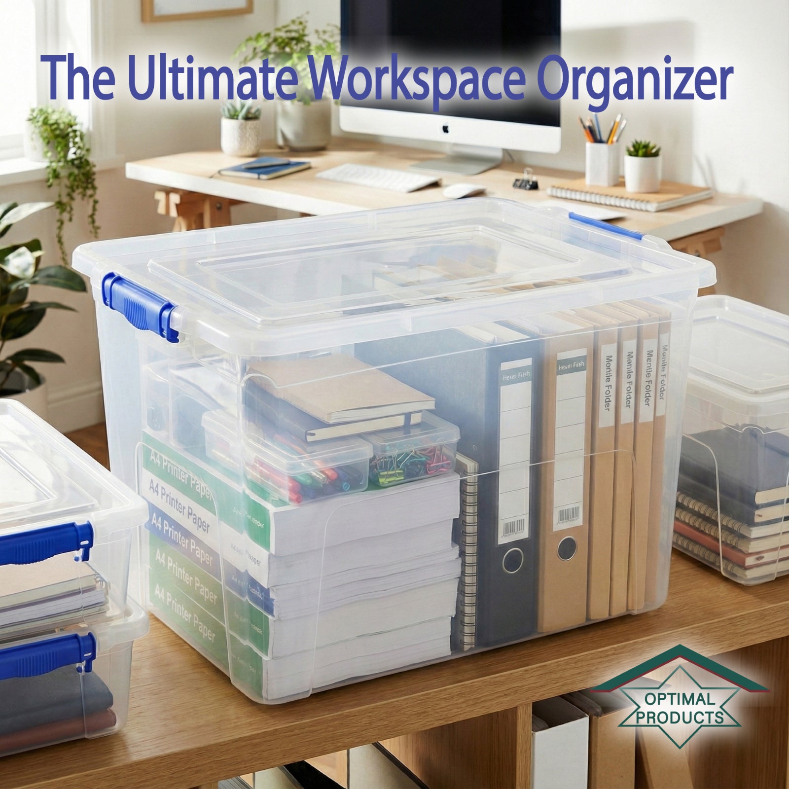Clear Plastic Storage Box Boxes with Lids UK BRITISH MADE Home Office Stackable