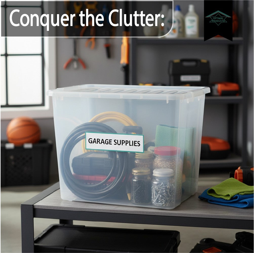 Clear Plastic Storage Box Boxes with Lids UK BRITISH MADE Home Office Stackable