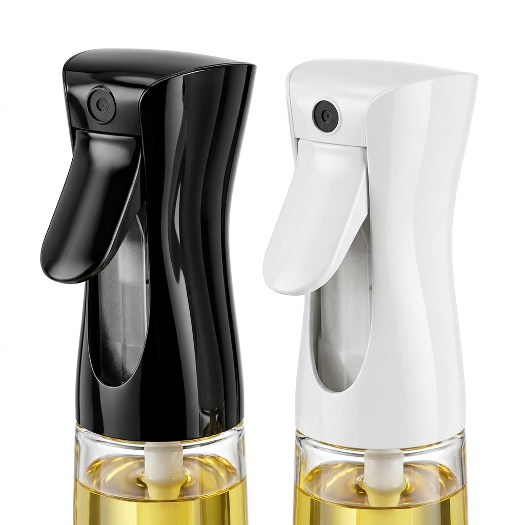 2-Pack Glass Oil Spray Bottles nozzle view on white background